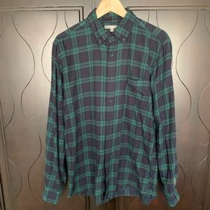 Uniqlo Green Buffalo Plaid Long Sleeve Shirt